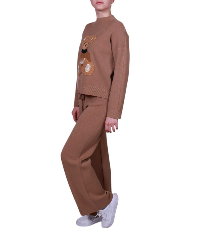 Pantalone donna in maglia con coulisse Made in Italy