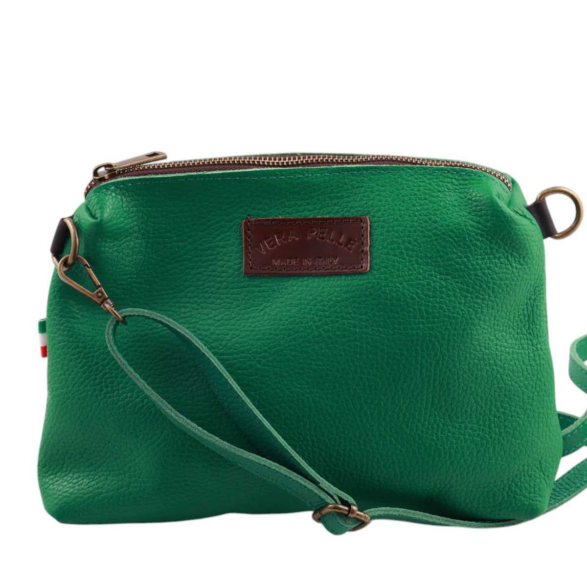 Shopper Con Pochette Interna in Pelle Martellata