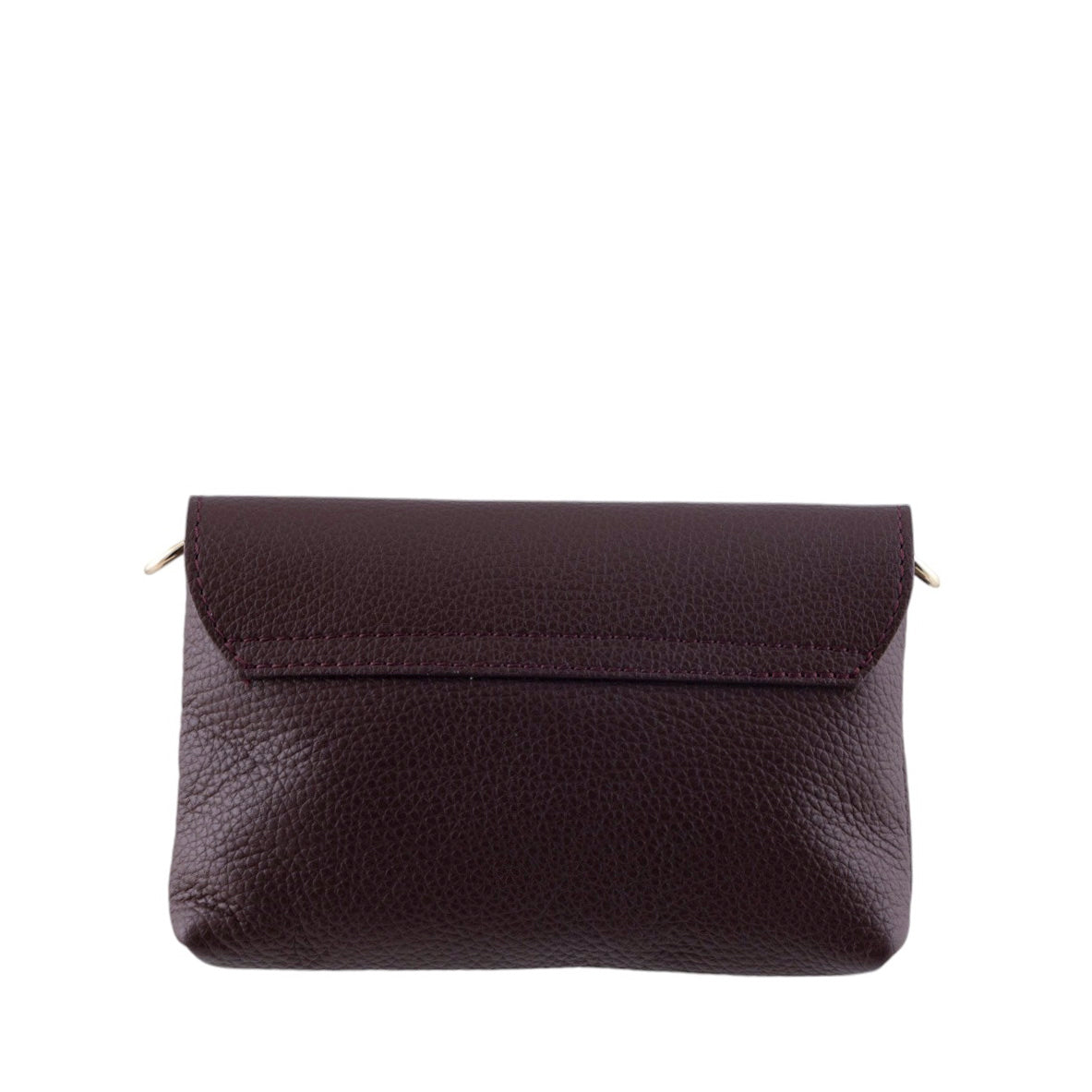 Borsa a Tracolla in Pelle Martellata con Dettagli in Bambù e Catena Dorata