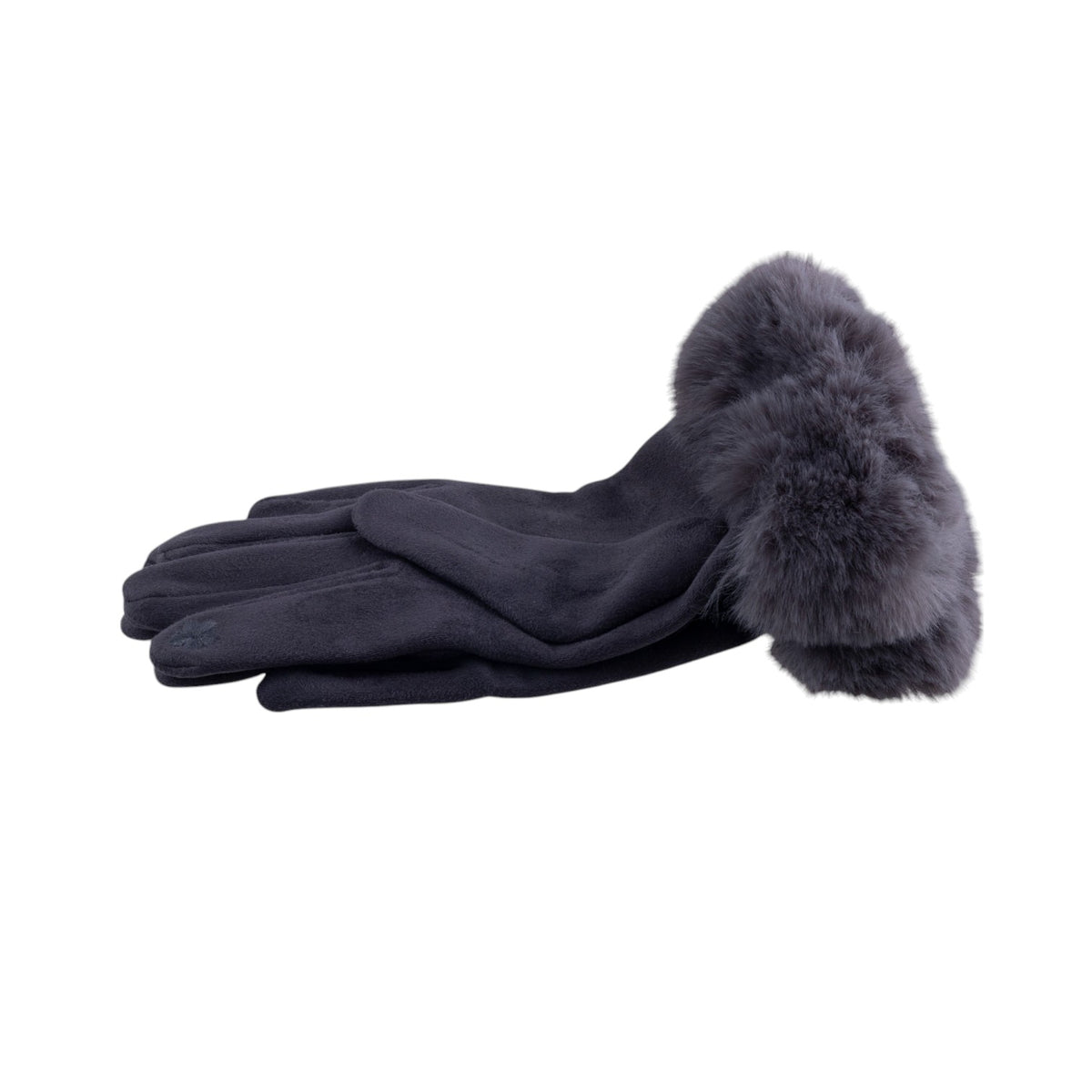 Guanti pelliccia touch liscio