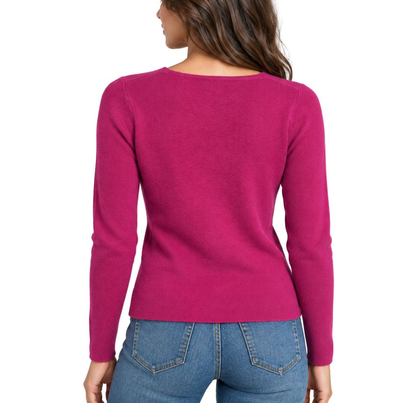 Maglia scollo a V a costine