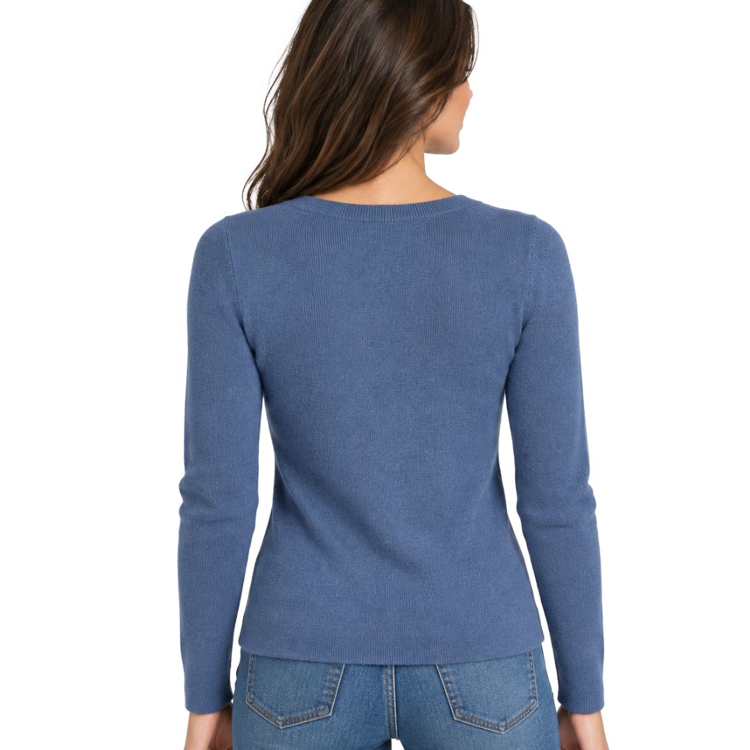 Maglia scollo a V a costine