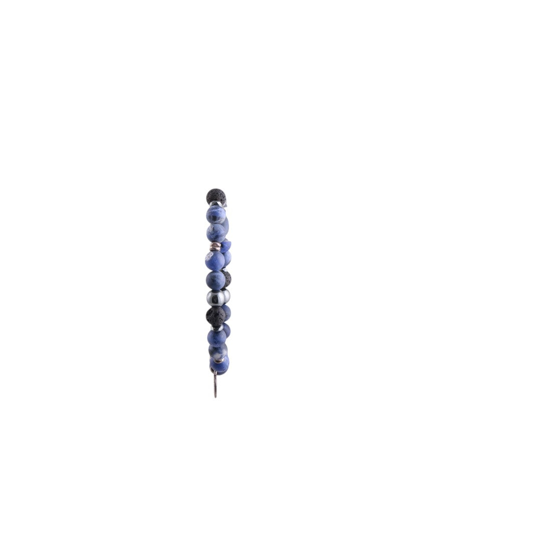 Bracciale Sodalite, lava e ematite