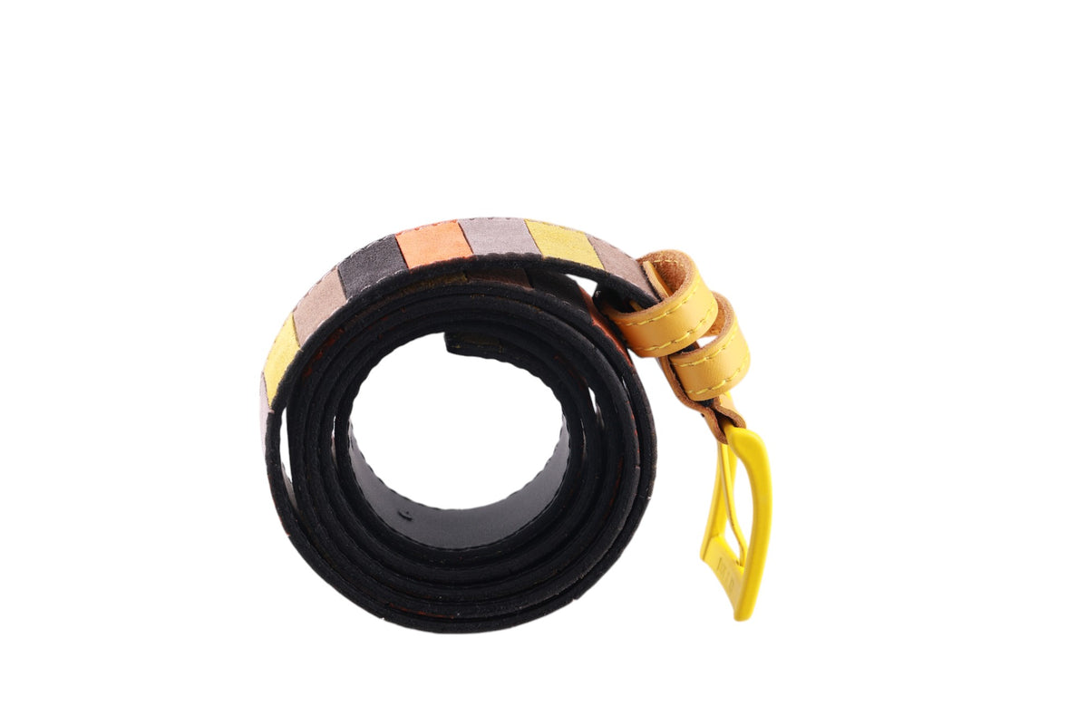 Cintura uomo pelle scamosciata patchwork