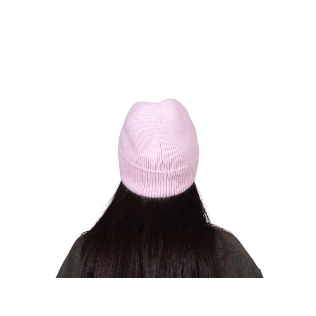 Berretto donna caldo in misto lana intrecciata con risvolto Made in Italy