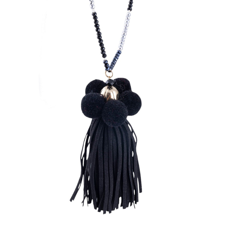 Collana nappa e pon pon