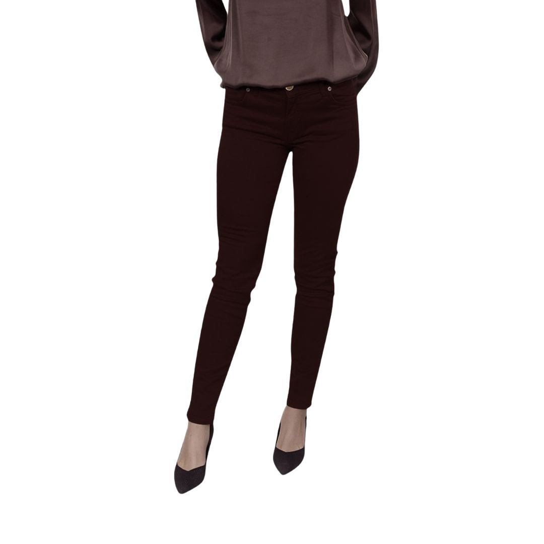 Pantaloni donna cinque tasche in cotone stretch con vestibilità slim fit